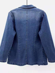 Summer Women's Clothing | Women's Denim Blazer Jacket, Slim Fit Single - Button, Trendy Jean Suit Coat, Stylish Summer Outerwearwomens Summer Clothing