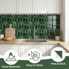 12pcs Self Adhesive Wall Tile Sticker 15.4 x 30.5 cm Peel and Stick Tiles for Kitchen and Bathroom