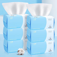 Cotton Facial Dry Wipes 100 Count, Deeply Cleansing Disposable Face Towel Cotton Tissue, Multi-Purpose for Skin Care, Make-Up Wipes, Face Wipes and Facial Cleansing