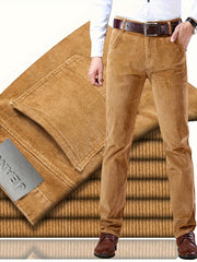 Men's Four-Season Corduroy Slim Fit Straight-Leg Casual Trousers
