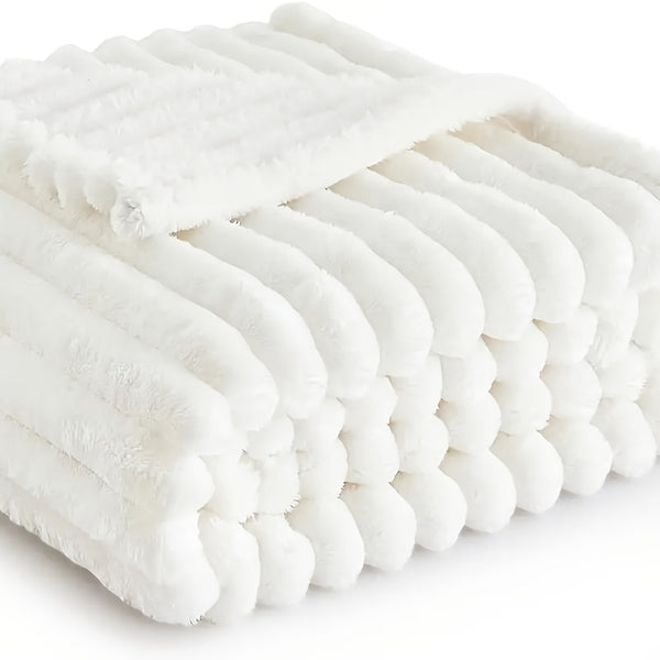 1pc Thickened Blanket Soft And Comfortable Faux Rabbit Hair Reversible Blanket Thermal Blanket Nap Blanket Air Conditioning Blanket Office Outdoor Camping Gift Blanket Perfect for All Seasons