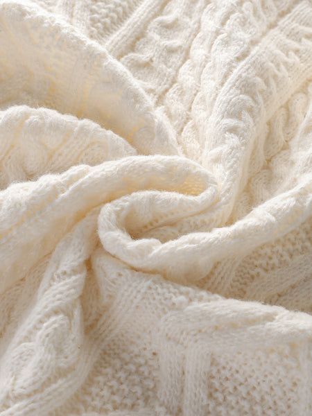 2025 Winter American Stand-Up Collar Half-Zip Knit Aran Sweater Mr. Pony Knitwear Pullover Card