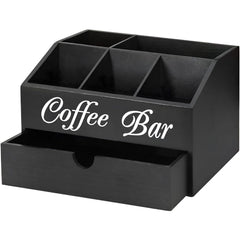 Coffee Station Counter Organizer - Coffee Basket Holder | Coffee and Tea Condiment Storage Organizer for Coffee Bar, Dessert Shop