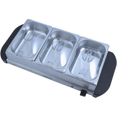 Electric Buffet Server Section Removeable Tray - Stainless Steel, Adjustable Temperature Control, Generous Capacity, Multifunctional Buffet (Silver 3 Section)