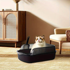 Extra Large Open Cat Litter Tray High Sided Deep Jumbo Rim Pan Box Loo Toilet Large Open Cat Litter Tray High Sided Deep Jumbo Pan Box Loo Toilet Cat Centre Extra Large High-Sided Cat Litter Box - Semi-Enclosed Design with High Walls for Cats & Rabbits, E