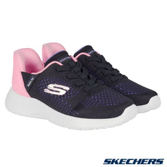 Skechers Kids Swift Fit Trainer in Navy & Lime