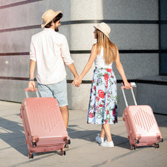 3pcs Luggage with Corner Protectors, 20/ 24/ 28-Inch, Durable Hard Shell, 360 Spinner Wheels, Multifunctional Large Capacity, Lightweight Travel Suitcase