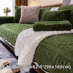 1pc Heavy-Duty Sofa Cover - Beige Floral & Leaf pattern, Non-Slip Couch Protector with Pet-Friendly One-Piece Design, Machine Washable for Living Room, Bedroom, Office - Fits Most Single/Double/Three/Four-Seater Sofas - Modern Home Decor, Sofa for Living