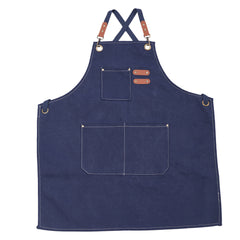 1pc Unisex Canvas-Polyester Blend Apron Durable Sturdy Construction, Adjustable Back Strap, Multiple Pockets for Enhanced Functionality | Khaki & Black Culinary Attire | Ideal for Kitchen Cooking/Baking/Grilling, Artist Painting, Coffee Bar, Servers; Perf
