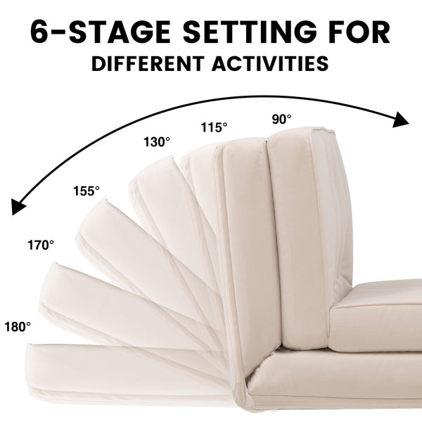 Folding Sofa Bed Adjustable Lazy Tatami Sofa Convertible Floor Couch 5 Levels Adjustable Backrest Lounge Chaise for Living Room Bedroom Guest Room