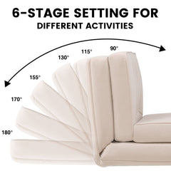 Folding Sofa Bed Adjustable Lazy Tatami Sofa Convertible Floor Couch 5 Levels Adjustable Backrest Lounge Chaise for Living Room Bedroom Guest Room