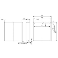Tavistock Endure 2 Door Mirror Cabinet, 65 X 65 X 13.6 Cm