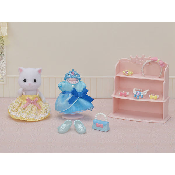 Sylvanian Families Princess Dress up Set & Party Time Tuxedo Cat Set Bundle (3+ Years)
