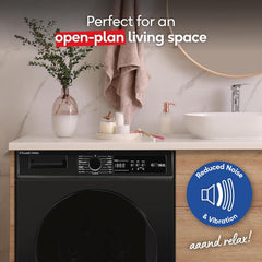 Russell Hobbs Freestanding Washing Machine, 8Kg Capacity, 1400 Rpm, 15 Programmes, Eco Technology, Rapid Wash Cycles, Black, RH814W111B