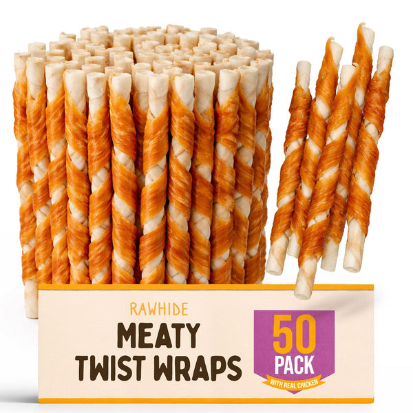 Pure Breed 50pk Duck Wrapped Rawhide Dog Chews | Natural High Protein Dog Treats | Long Lasting Chew Sticks for Small & Medium Dogs | Low Fat, Dental Care, Training & Reward Snacks