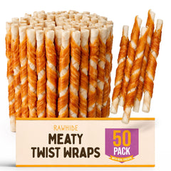Pure Breed 50pk Duck Wrapped Rawhide Dog Chews | Natural High Protein Dog Treats | Long Lasting Chew Sticks for Small & Medium Dogs | Low Fat, Dental Care, Training & Reward Snacks