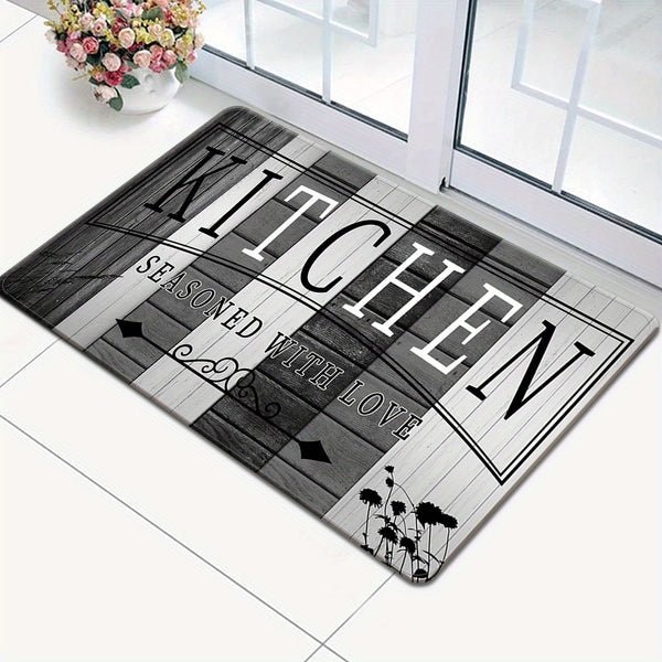 1pc Kitchen Mat, Polyester Fiber Crystal Velvet, Hand Wash Only, Comfortable Cushioning, for Kitchen Laundry Room Hallway Living Room, Ideal Holiday Gift Choice, ≥800g/㎡