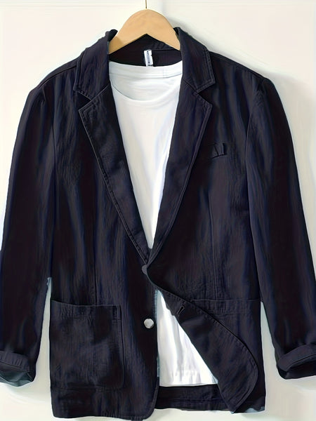 New Men'S - Single-Layer Suit Jacket, Soft, Comfortable, Stylish, Classic, Casual, And Suitable for Light Business Wear