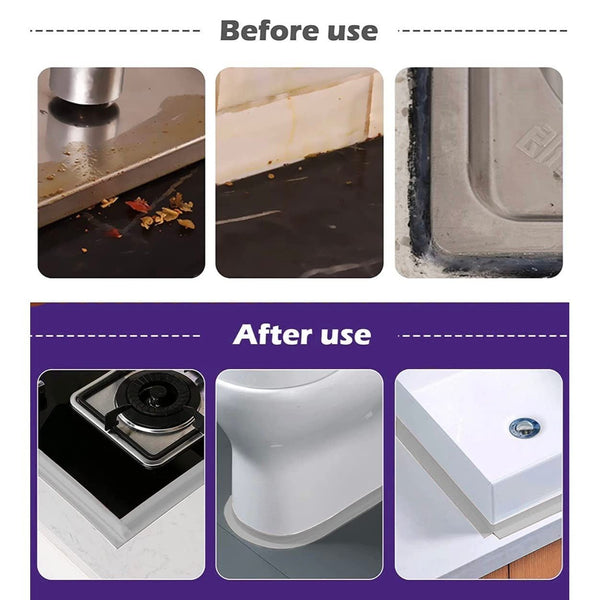 2 Rolls White Bath Sealant Strip Caulk Strip Sealant Tape Water Resistant, Bathroom, Bathtub, Toilet, Wall Floor & Sink.