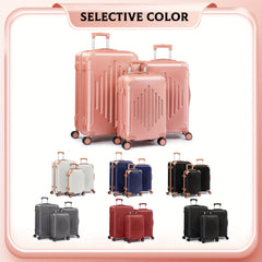 3pcs Luggage with Corner Protectors, 20/ 24/ 28-Inch, Durable Hard Shell, 360 Spinner Wheels, Multifunctional Large Capacity, Lightweight Travel Suitcase