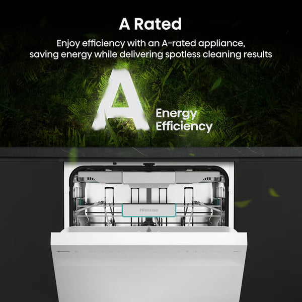 Hisense HS673A90WUK, 16 Place Settings Dishwasher, a Rated in White