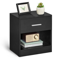 Bedside Table, Side Table with Drawer, Handle, Open Compartment,Easy Assembly, Perfect for Living Room or Bedroom