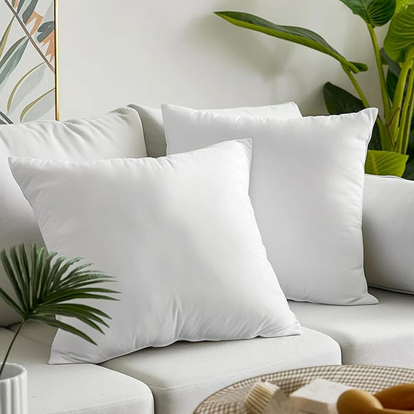 2/4/6 Pack Super Soft White Square Pillow Cores with Zip Closure - Fluffy Cushion Inserts 45x45cm (18x18in) for Sofa, Bed, Car & Home Decor - Decorative Sofa Cushions, Car Pads, Bed Fillers - All-Season Use, Hand Wash Only, Contemporary Style