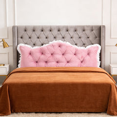 Large Ultra-Soft Comfortable Plush Backrest Pillow, Princess Style Reading Cushion, Neck and Back Support, Luxurious Fashionable Home Style Multifunctional Lace Ruffled Headboard Cushions, Suitable for Bedroom, Living Room, Dorm, Sofa Home Decor, Machine