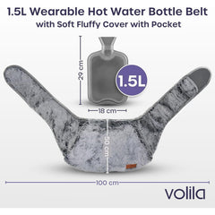 Wearable Hot Water Bottle Belt 1.5L – Wrap Around Hot Water Bottle for Period Pain Relief, Back Pain & Cramps – Adjustable & Washable