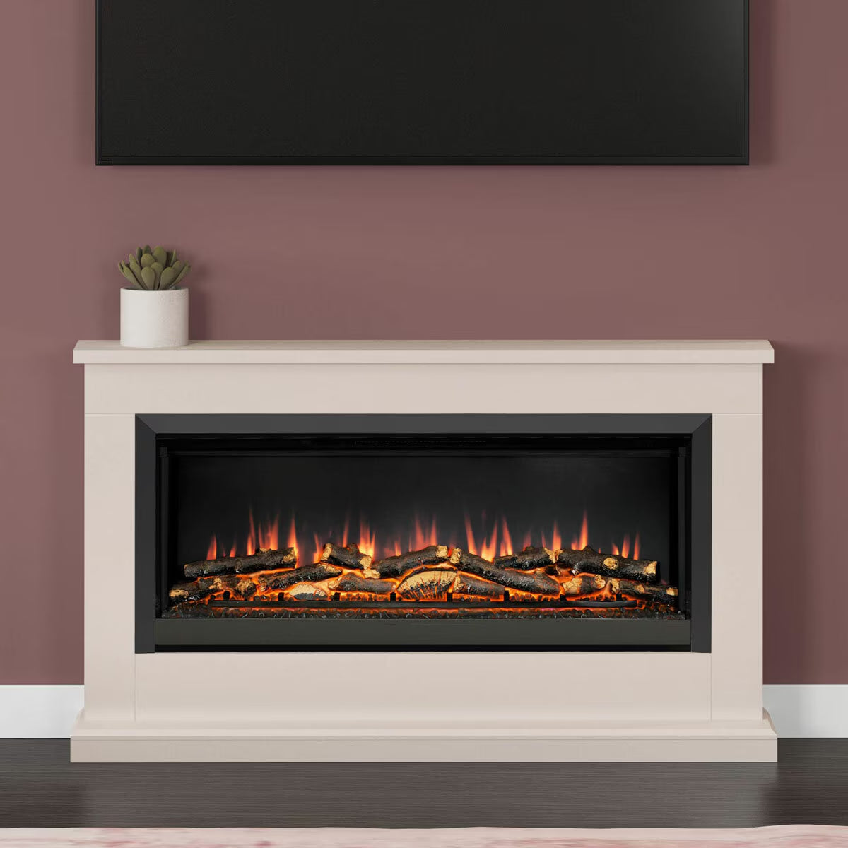 Flare Hansford Grande Electric Fireplace Suite in Cream, 2Kw
