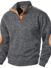 Men'S Long-Sleeve Casual Knit Shirt with a Stand Collar for Autumn And Winter, Suitable for Golf And Camping, Sold in a Set of Three
