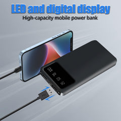 20000/10000mAh Large Capacity Portable Power Bank, Suitable For Charging Android Electronics/ Mobile Phone Devices, Equipped With LED Display/ Dual Output Ports, Portable Emergency Power Supply Device For Outdoor Travel- White/ Black