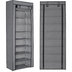 10 Tier Shoes Rack with Dustproof Cover, Shoe Storage Cabinet, Shoe Organizer, Easy to Assemble, Hold up to 25-30 Pairs