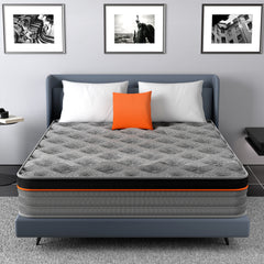 Good Nite Single Mattress 10 Inch Individually Pocket Sprung Comfort Medium Firm Mattress with Soft Fabric and Breathable Foam Grey Hybrid 90x190x25cm
