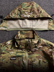 Men'S Outdoor Camouflage Jacket And Pants Set. Long Trousers, Cargo Pants for Men, Suitable for Spring And Autumn. Features Multiple Pockets, Zipper, And Mesh Fabric. Ideal for Fishing And Hiking