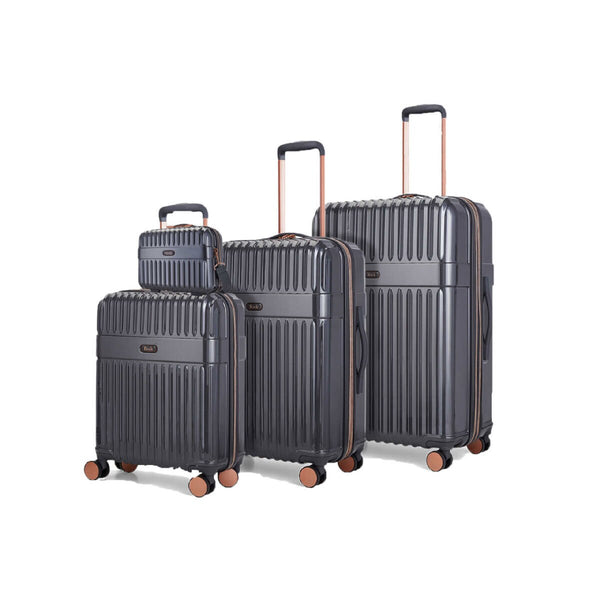 Rock Selene 4 Piece Hardside Luggage Set in Black