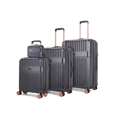 Rock Selene 4 Piece Hardside Luggage Set in Black