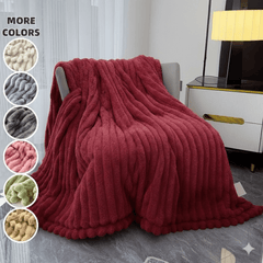 1pc Modern Cut Design Chunky Throw Blanket