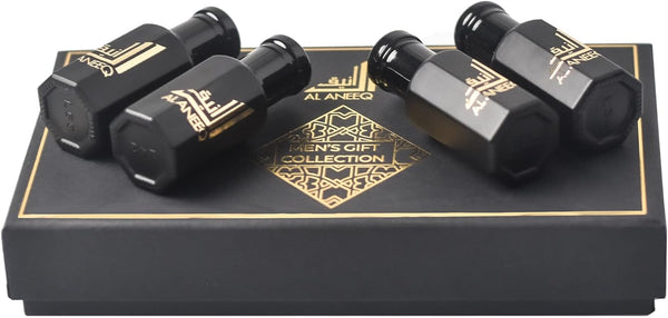 Al Aneeq Luxury Mens Perfume Oil Gift Set, 4 X 12Ml Fine Fragrance for Men
