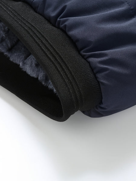 Men's Casual Collar Fashion Coat Men's New Young and Middle-aged Autumn and Winter Plus Velvet Padded Warm -padded Jacket.