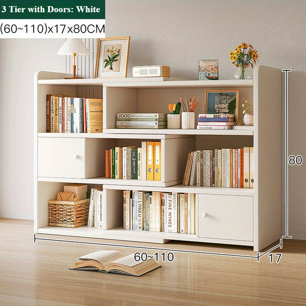 Multi-layer Desktop Storage Rack, Dormitory Office Cosmetic Stationery Book Storage And Bookcase Finishing Rack, Expandable Bookshelf, Space Saving, Backless