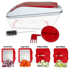 AEX 4-in-1 Manual Vegetable Chopper | Onion Dicer & Slicer | UK Kitchen Gadget | Time-Saving Meal Prep Tool