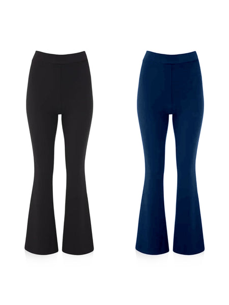 Ladies Flared Trousers Stretch Fit Comfort Fit High-Waisted Flared Pants Suitable For Nurses, Carers, Teachers, School Uniform, Yoga, Travel, Casual, Office Wear