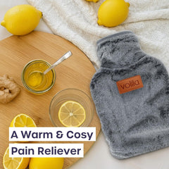 Hot Water Bottle - 2L Hot Water Bottle for Pain Relief, Hand and Foot Warmer - Luxury, Soft and Washable Hot Water Bag for Hot and Cold