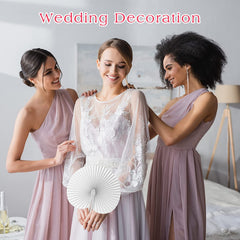 10/30pcs White Heart Accordion Paper Fans Wedding Party Decorations