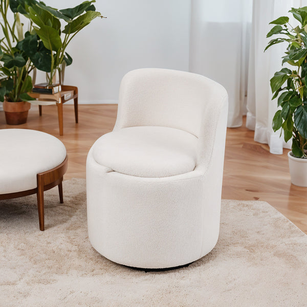 360°Swivel Sherpa Accent Chair With Hidden Storage, Accent Tub Armchair with 360° Rotating Metal Base, Comfy Boucle Chair Sofa Reading Chair With Storage Space for Living Room Bedroom