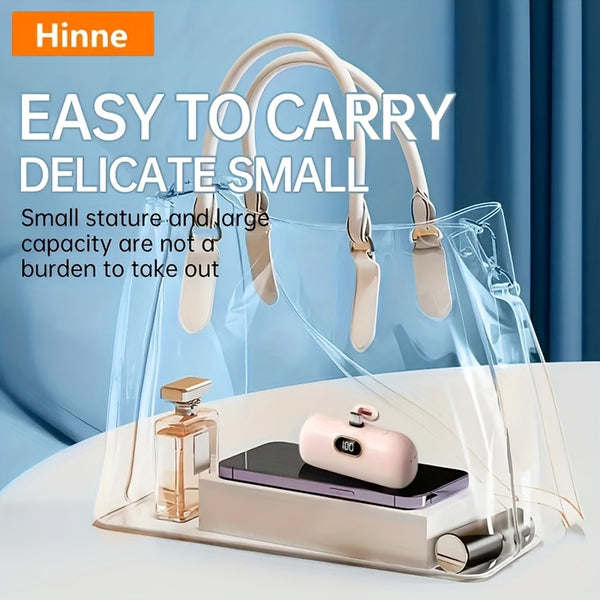 Hinne 5000mAh Mini Portable Charger, Ultra-Compact Battery Pack Travel Phone Charger, Emergency Power Pocket Power Bank, USB Mobile Backup Battery Pack, Gift.