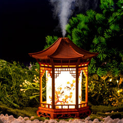 Chinese-Style Mini Humidifier & Night Light - USB- Portable Cool/Dry Mist Air Humidifier with Traditional Pagoda/Tortoise Design, ABS Quiet Operation for Home, Office, Car, - Ideal Gift for & (USB-, Humidifiers for Bedroom