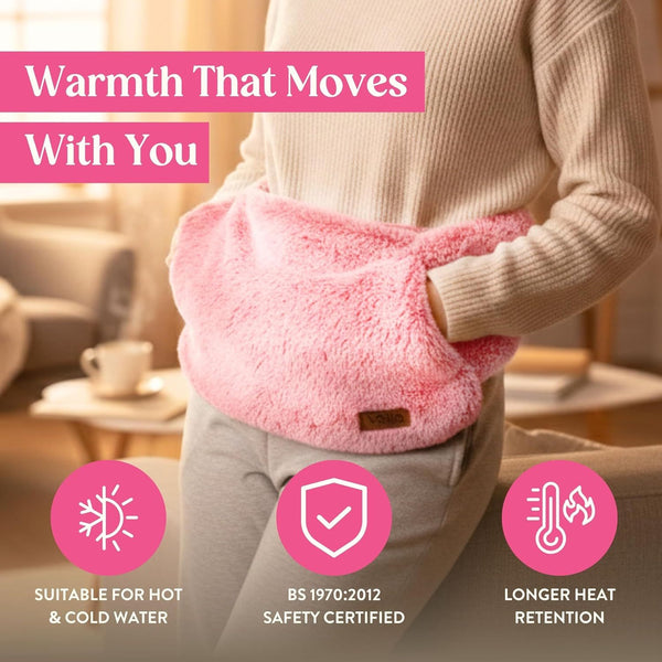 Mother'S Day Gift for Her - Birthday Pamper Gifts for Women with Hot Water Bottle Belt, Socks, Mug, Candle, Sleep Mask, & Colouring Book with Pencil, Self Care Box