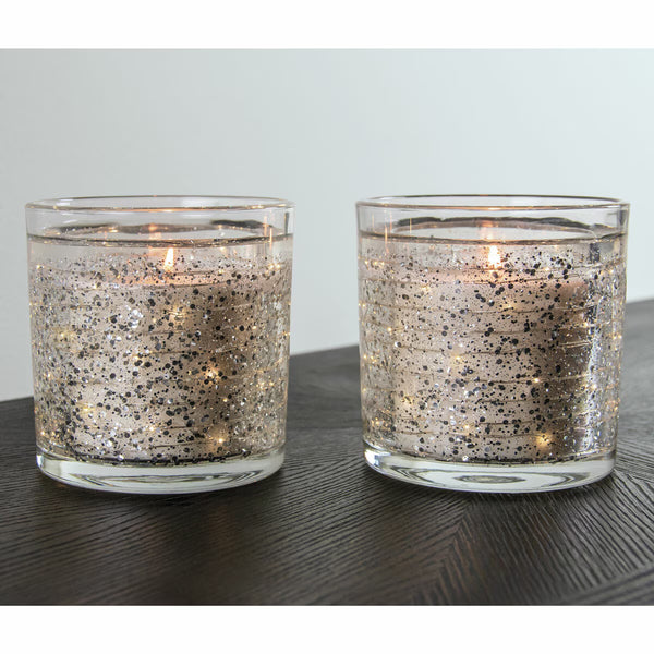 Avaria Light-Up LED Candle, 2 Pack in Pomegranate & Gilded Bay